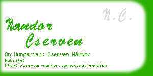 nandor cserven business card